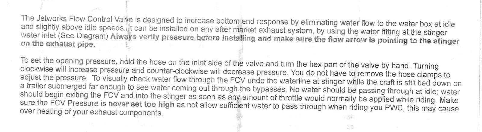 Pro Flow Control Valve for Yamaha Waverunner, Kawasaki Jet Ski