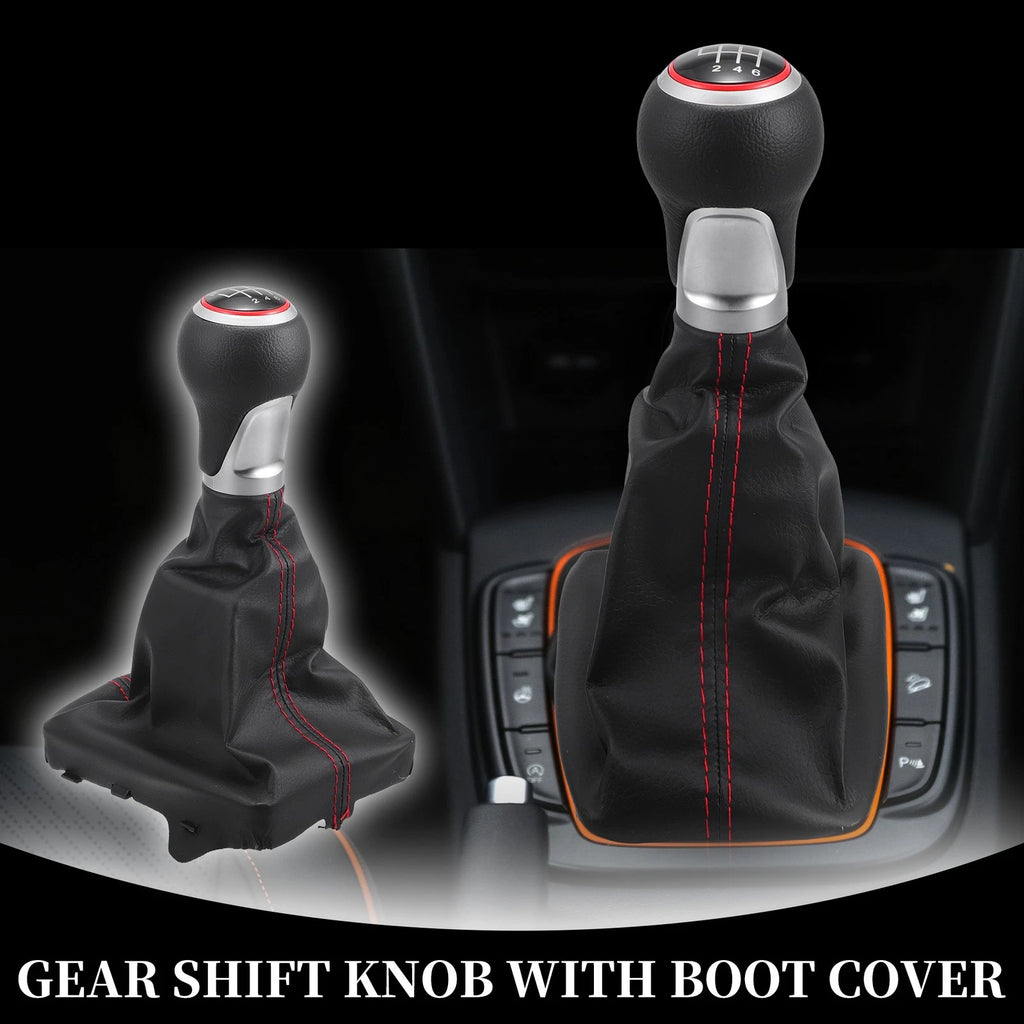 6 Speed Manual Shift Knob with Boot Cover for Audi A6 (2004–2008)