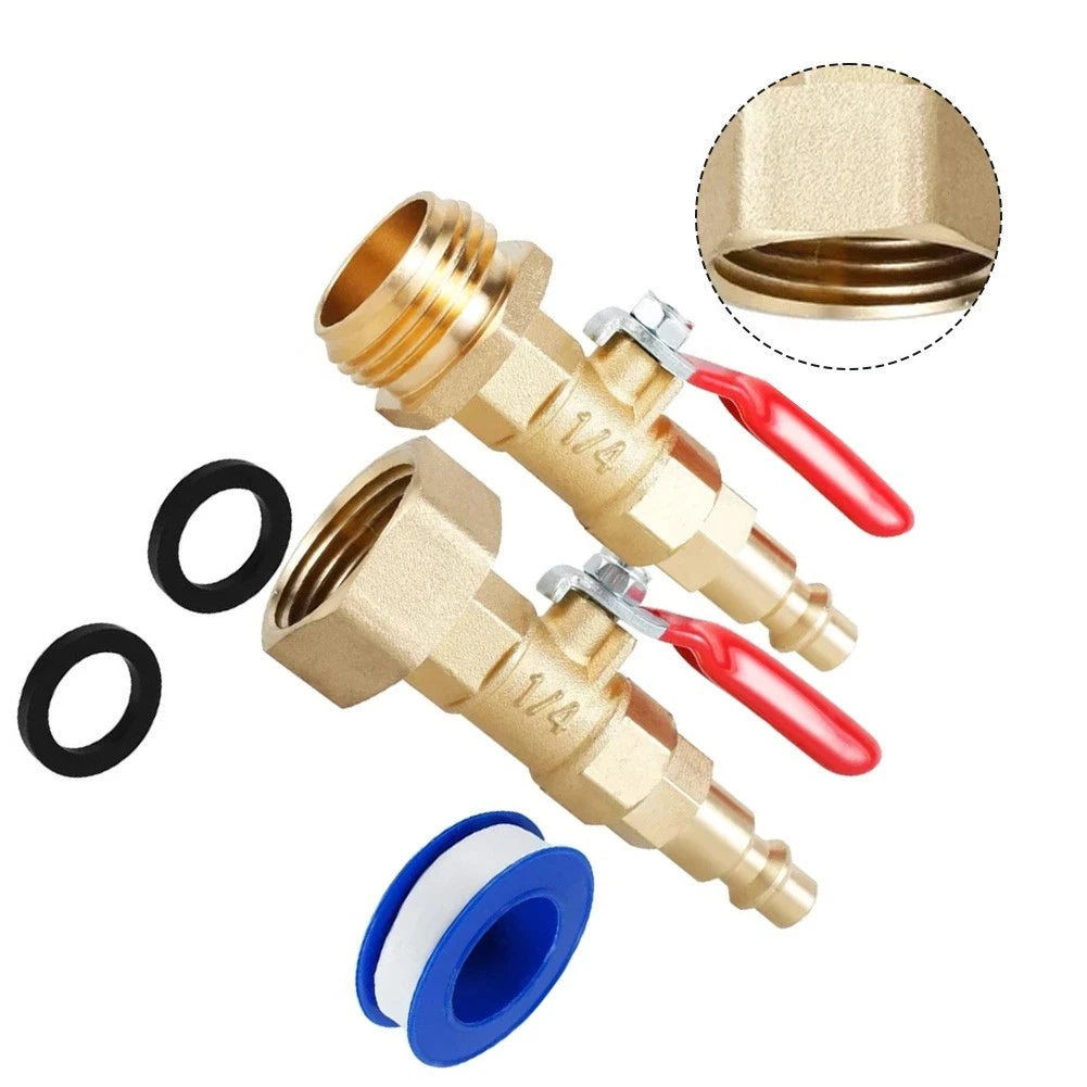 2 Pack Brass RV Winterizer Adapters for Sprinkler & Garden Hose Use