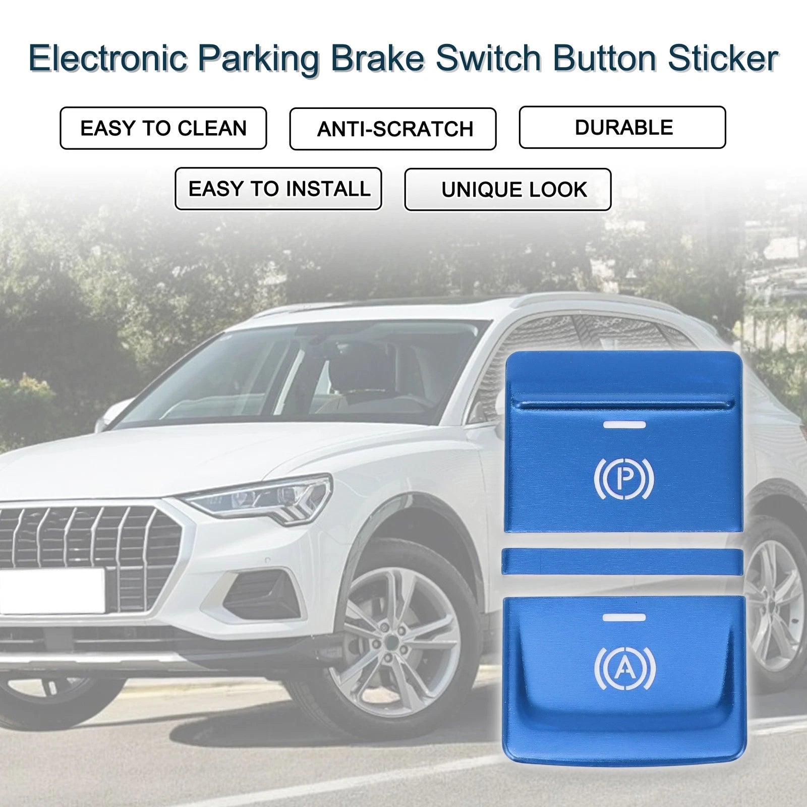 Electronic Parking Brake Switch Button Sticker for Audi Q3 (2019–2020) Blue