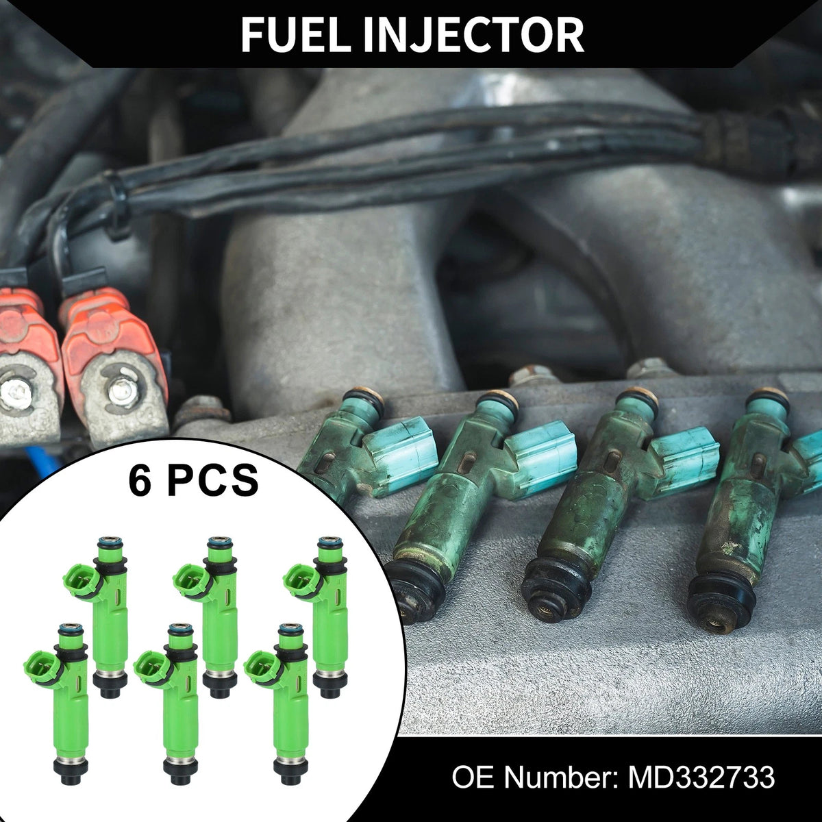Fuel Injector Replacement for Mitsubishi Montero 3.0L (1997–2003) 6 Pcs