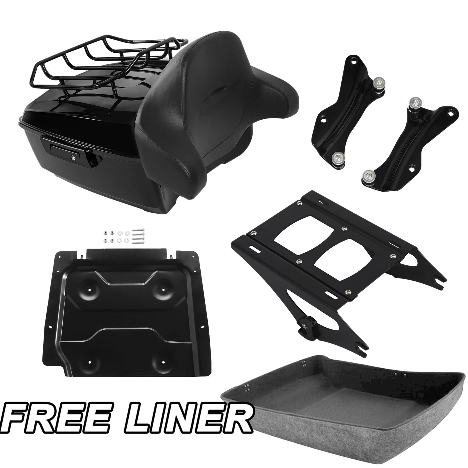 Trunk Pad Mount Rack Plate & Docking Kit for Harley Road Glide (2014–2023)