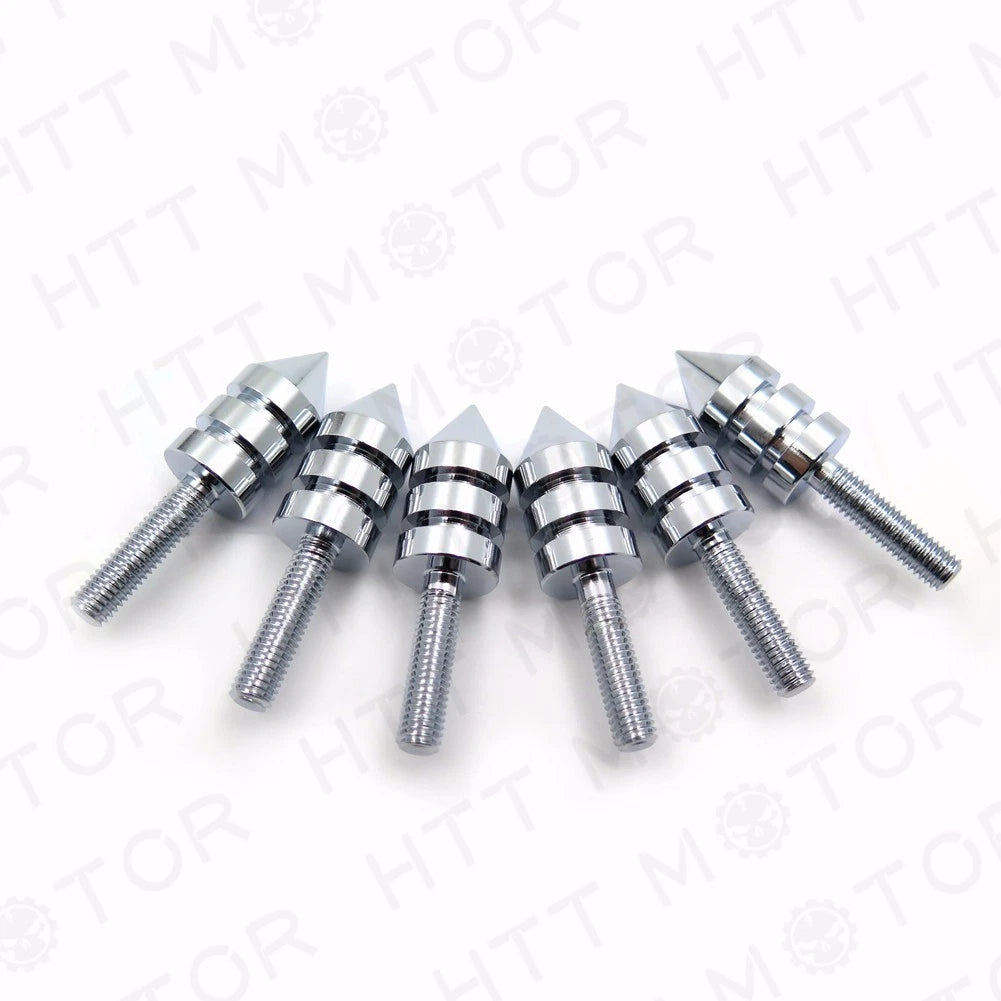 Chrome Spiked Bolt Kit with Well Nuts & Washers for Motorcycle