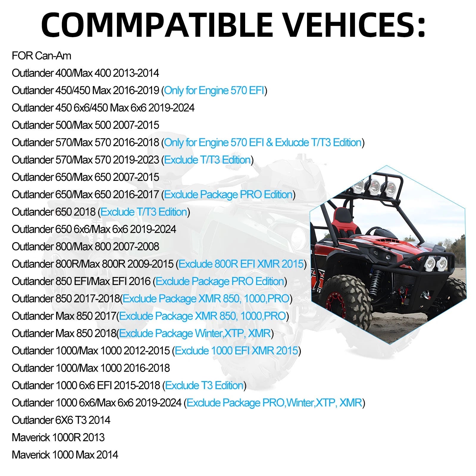 2X U-Joint Set for Can-Am Outlander Renegade (715900326, 705500304, 703000022)