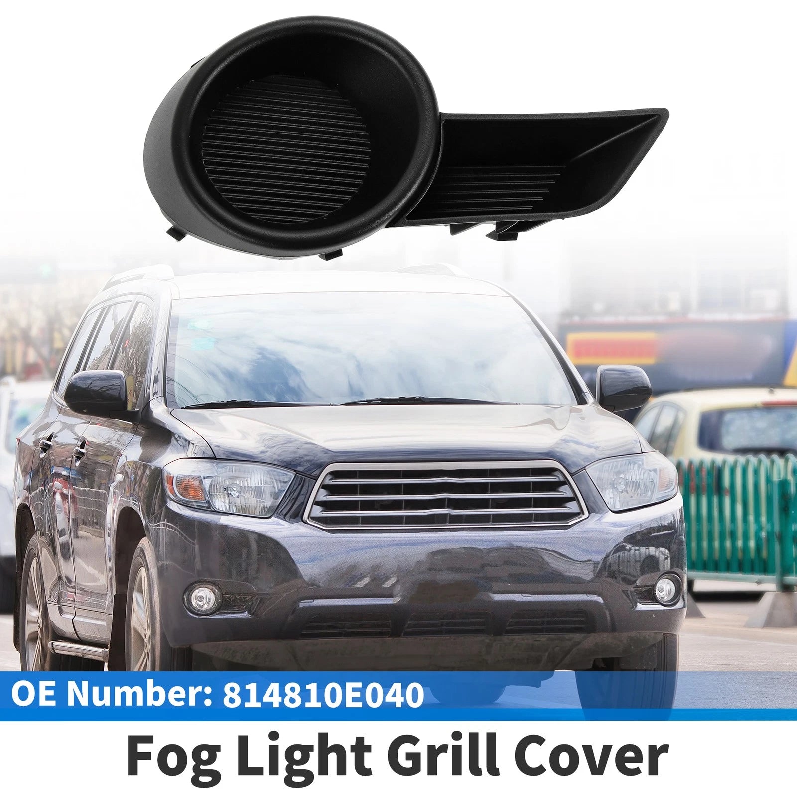 Front Bumper Fog Light Cover Replacement for Toyota Highlander (2014–2020)