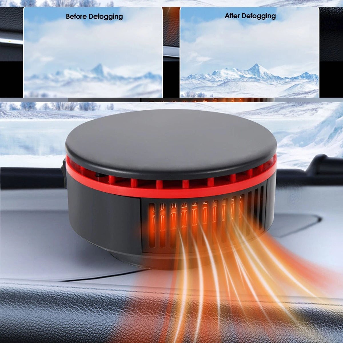 12V Folding Car Heater for Fog and Defrost (360 Degree Rotating Base)
