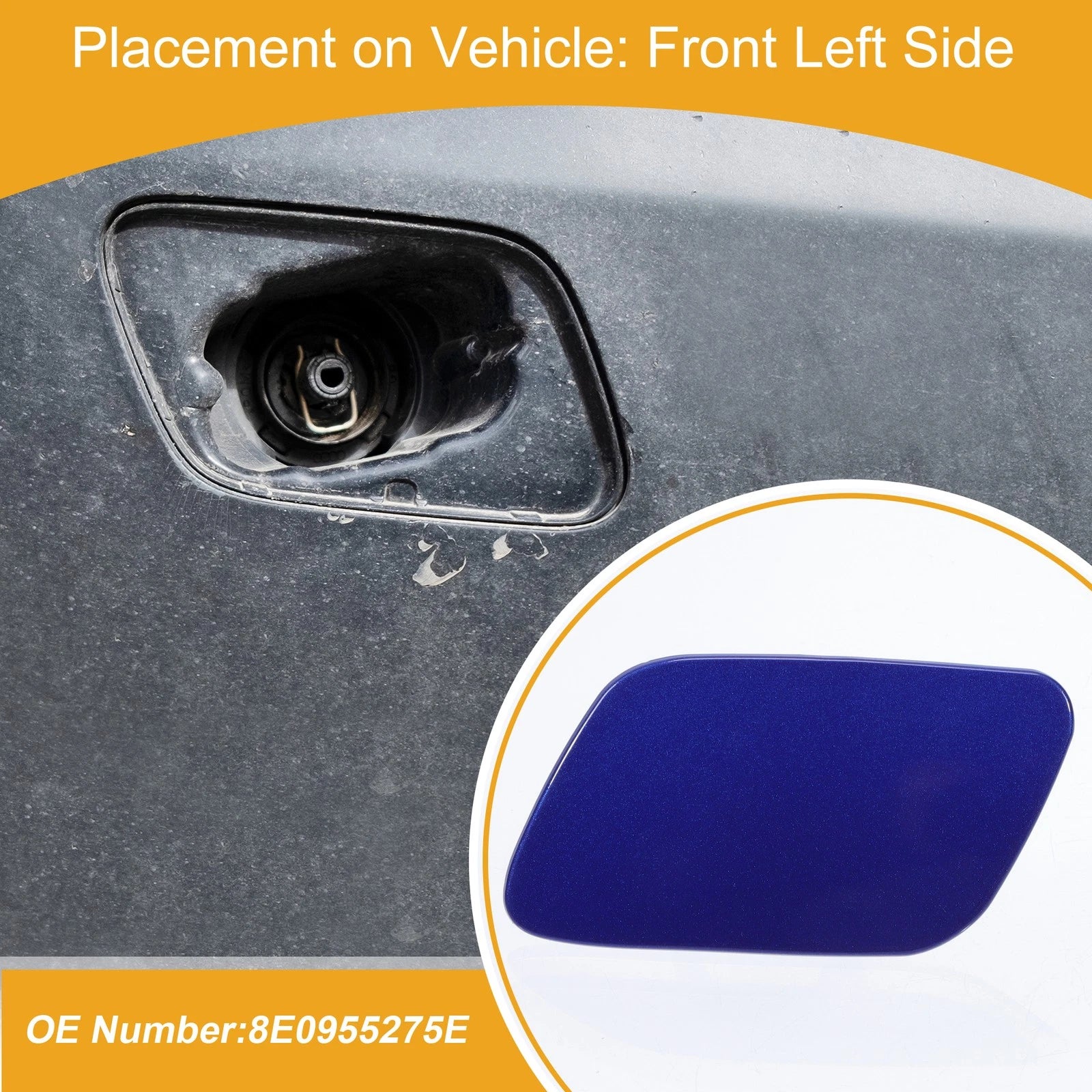 Front Left Washer Nozzle Cover Cap Replacement for Audi A4 (2005–2008)