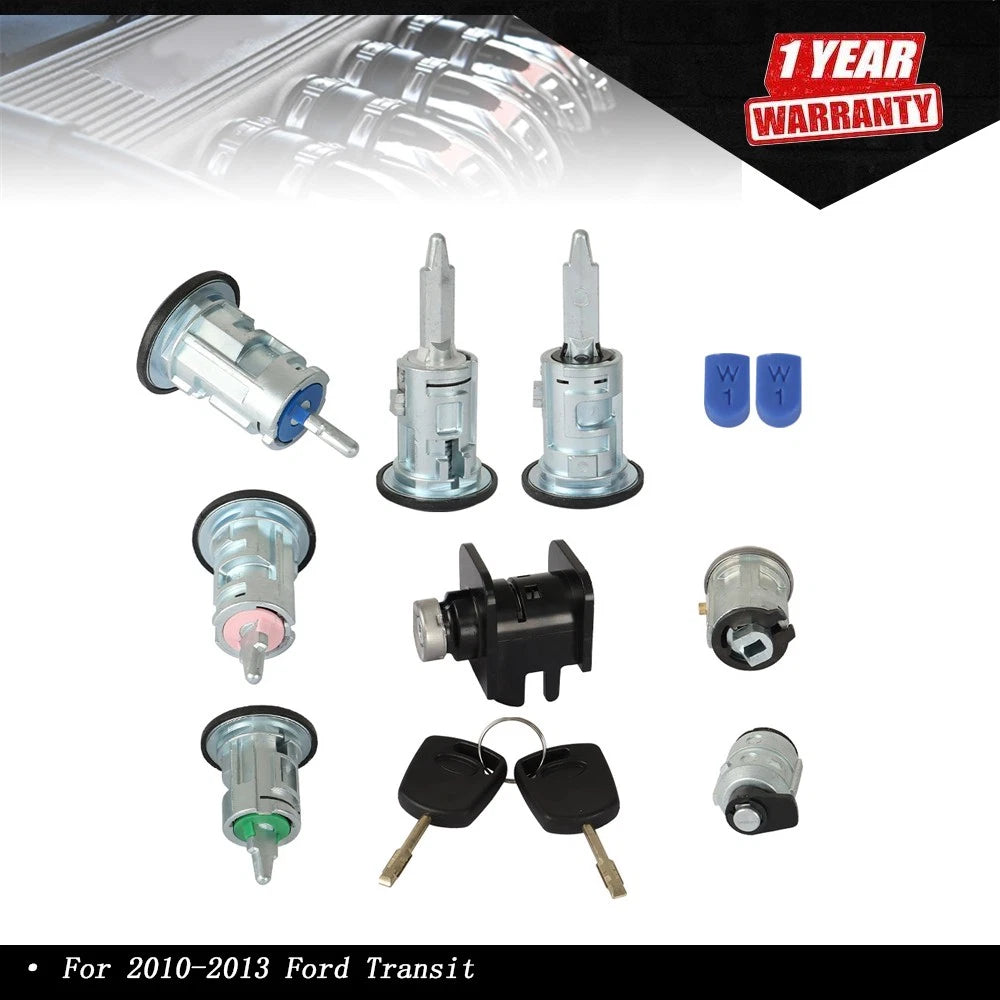 8pcs Door Lock Bonnet Set with 2 Keys for Ford Transit Connect