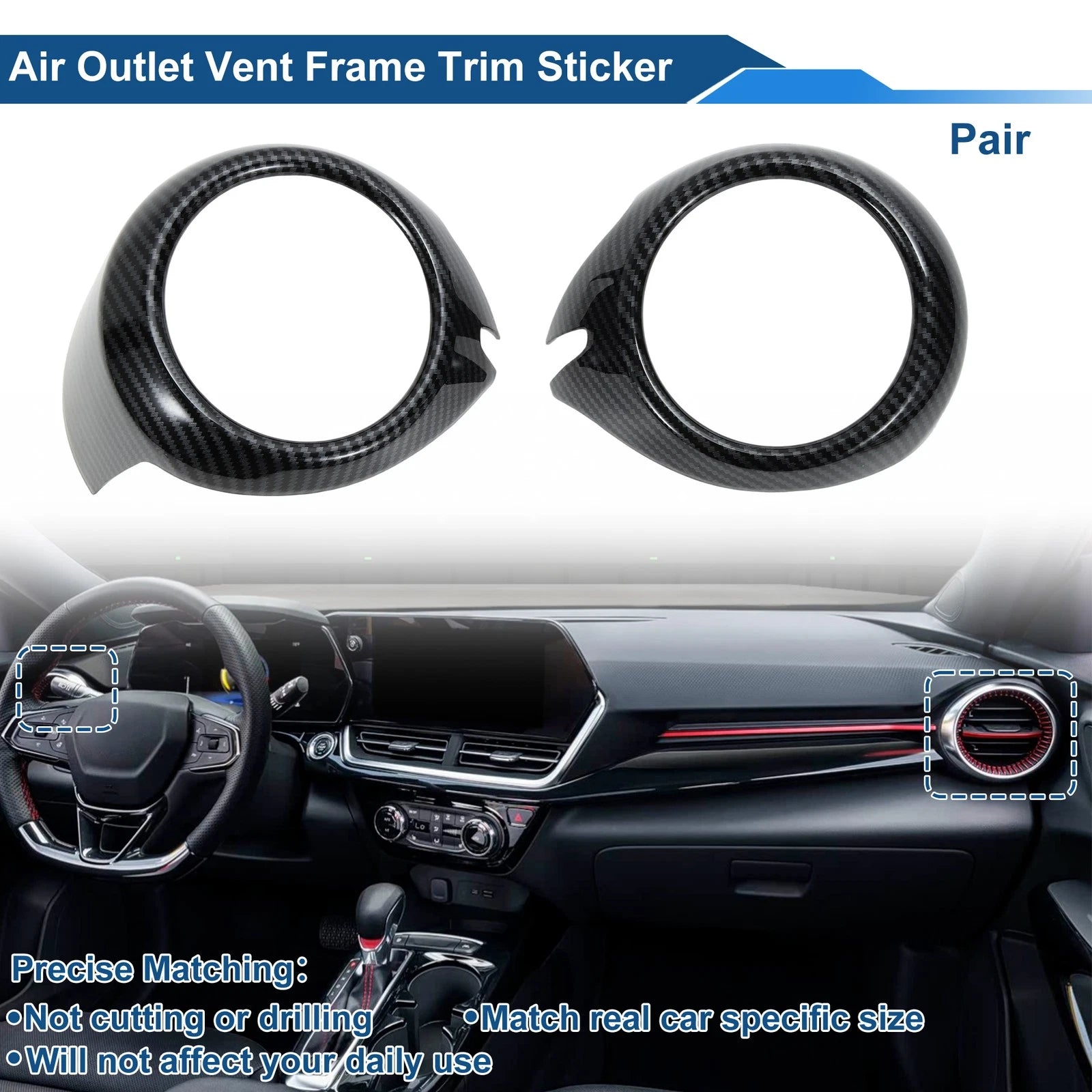Center Console Air Vent Cover Trim Kit for Front Left and Right (2013–2018)