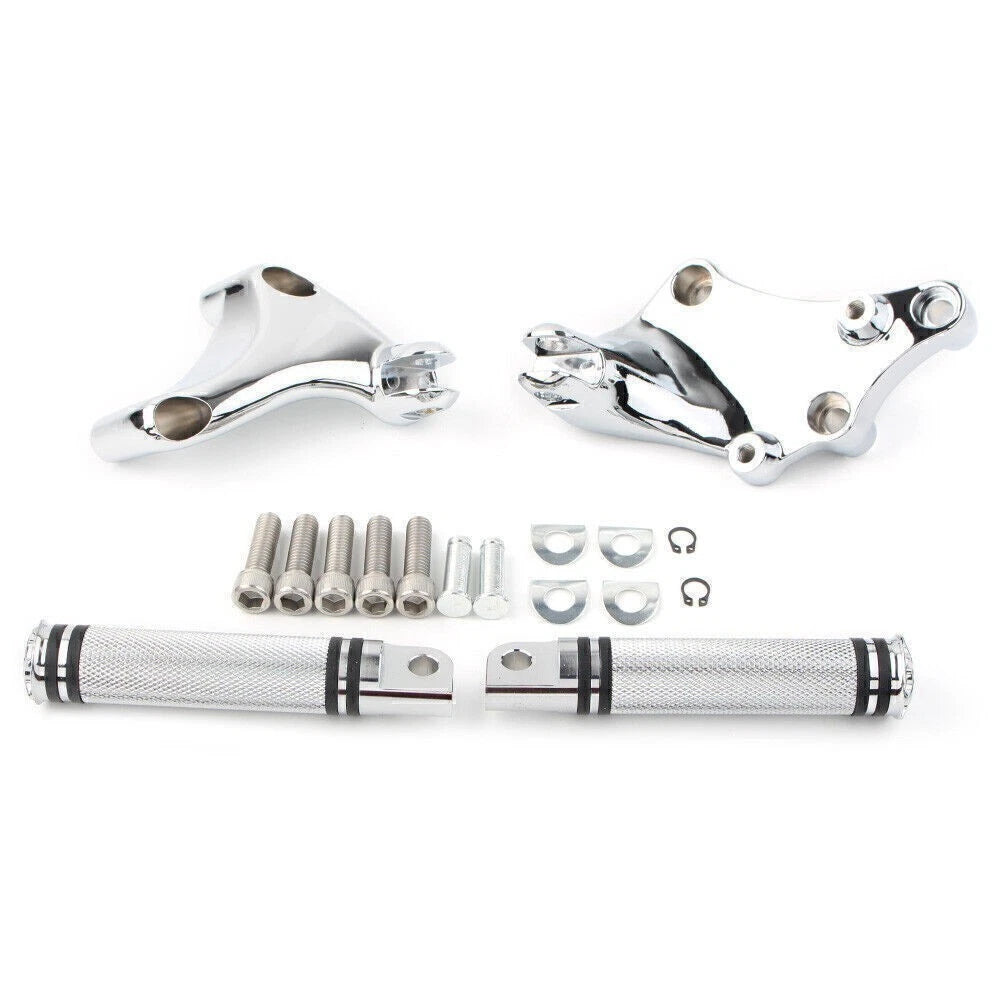 2X Chrome Rear Passenger Footrest Peg Mount for Harley SuperLow XL883L (2014–2021)