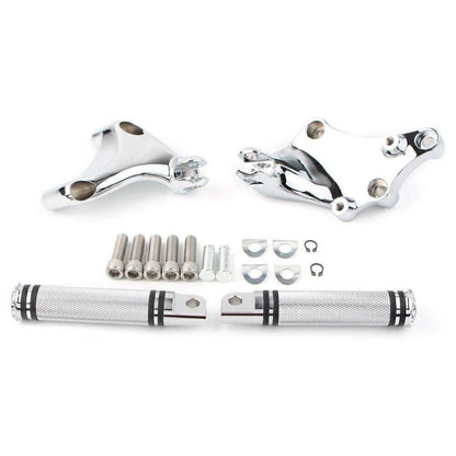 2X Chrome Rear Passenger Footrest Peg Mount for Harley SuperLow XL883L (2014–2021)