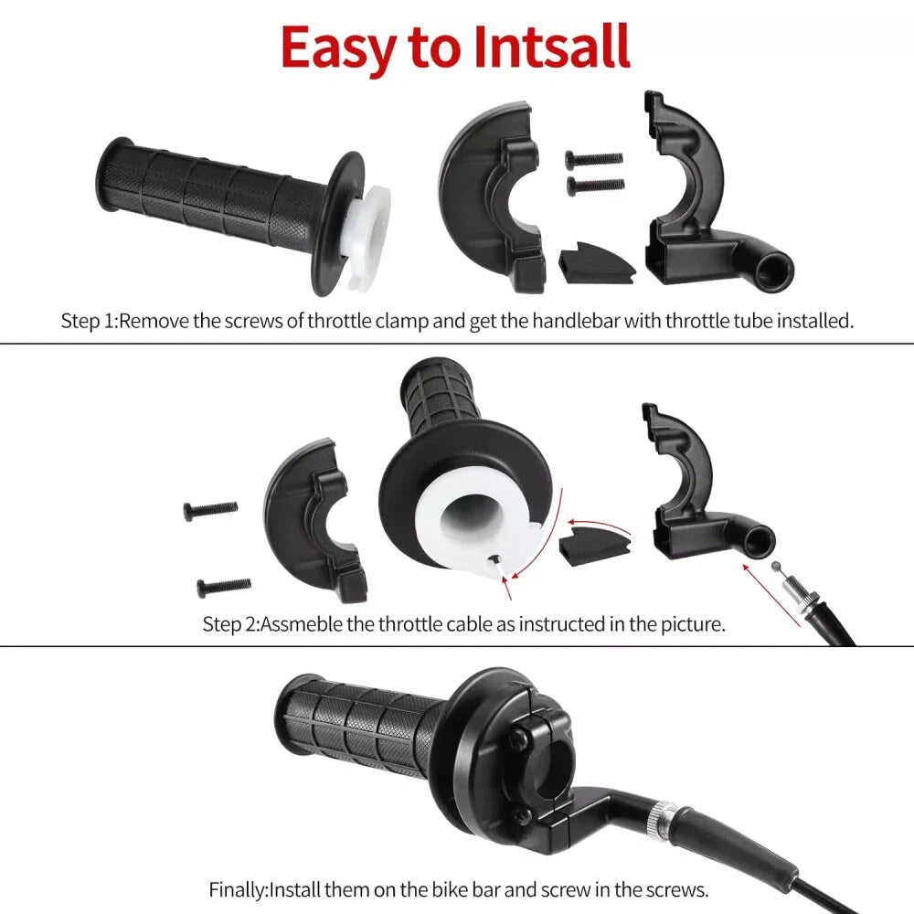 Throttle Accelerator Handle Grip Cable Set for 50cc 150cc 250cc ATV (7/8")