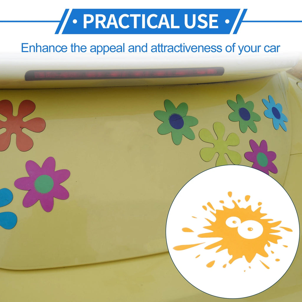 Reflective Bumper Decal Yellow Round Eye Spots for Universal Fit (1 Pc)