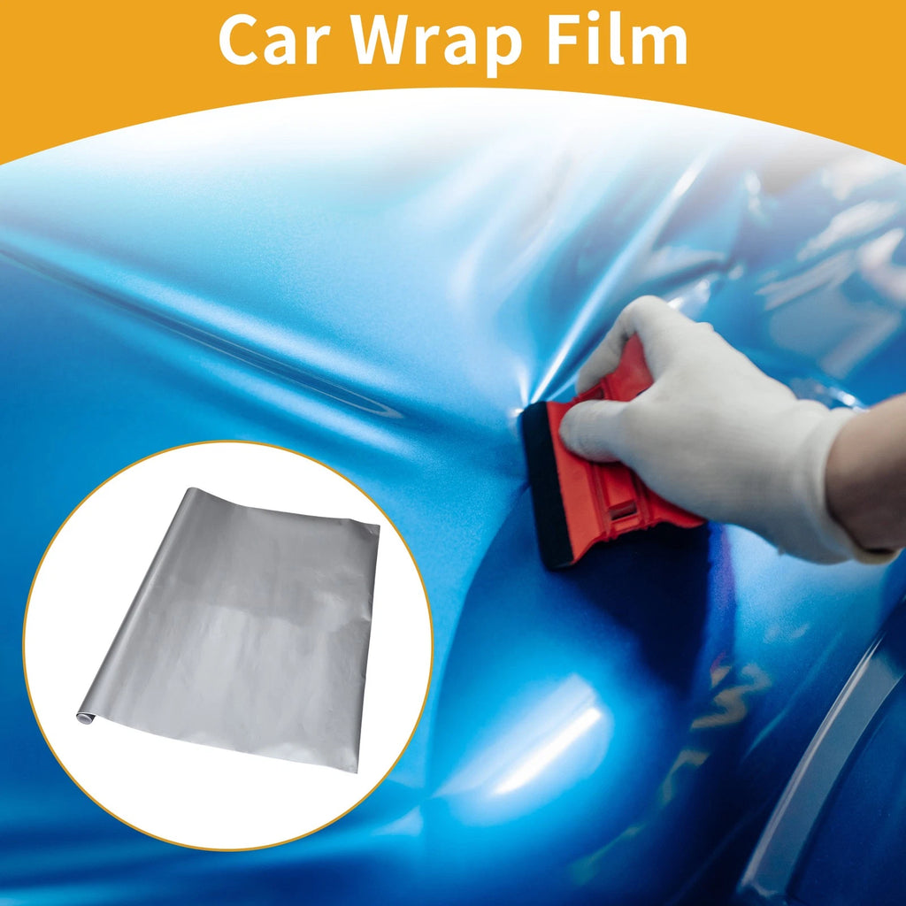 Gloss Silver Tone Vinyl Wrap Film for Universal Use (2.5ft x 5ft)