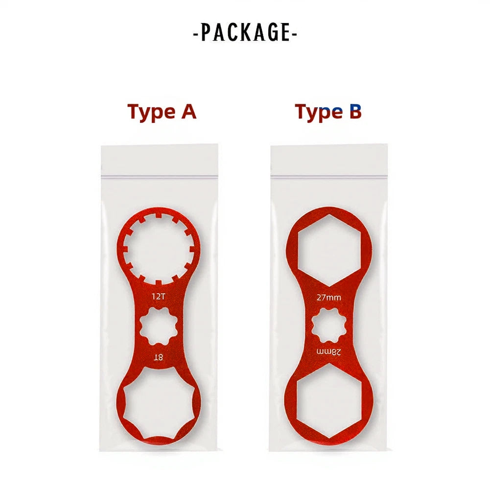 Front Fork Shoulder Wrench for MTB Forks (3-Way Lock Switch)