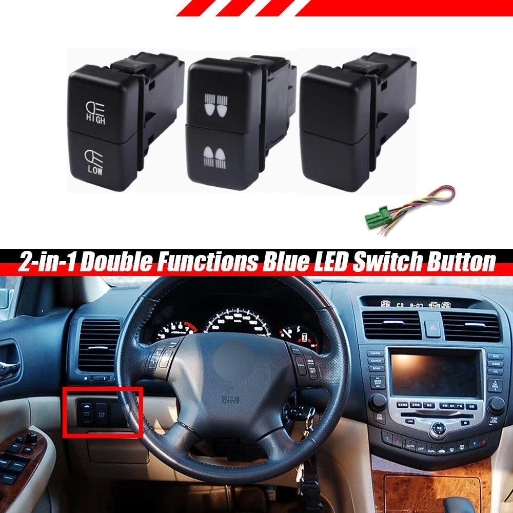 2X LED Dashboard Control Switch Button for Honda Accord (2003–2007)