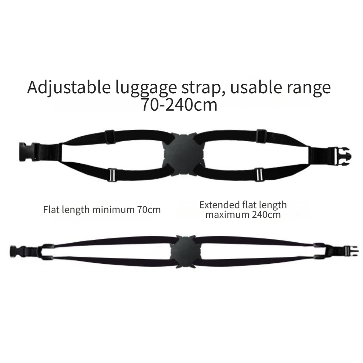Adjustable Luggage Straps for Travel Bags - Figure Eight Design