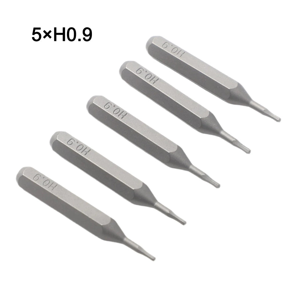 5Pcs Hex Screwdriver Bit Set - 28mm Length, Silver Steel