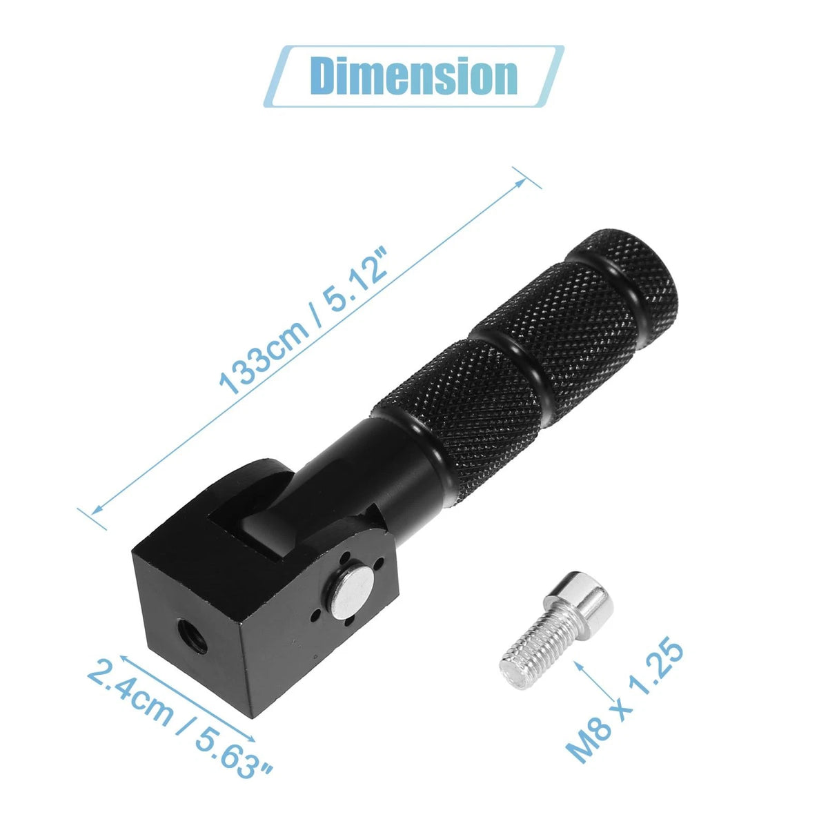 Rearset Footpegs Pair 8mm Aluminum Fold Footrest for Motorcycle Cycling (—)