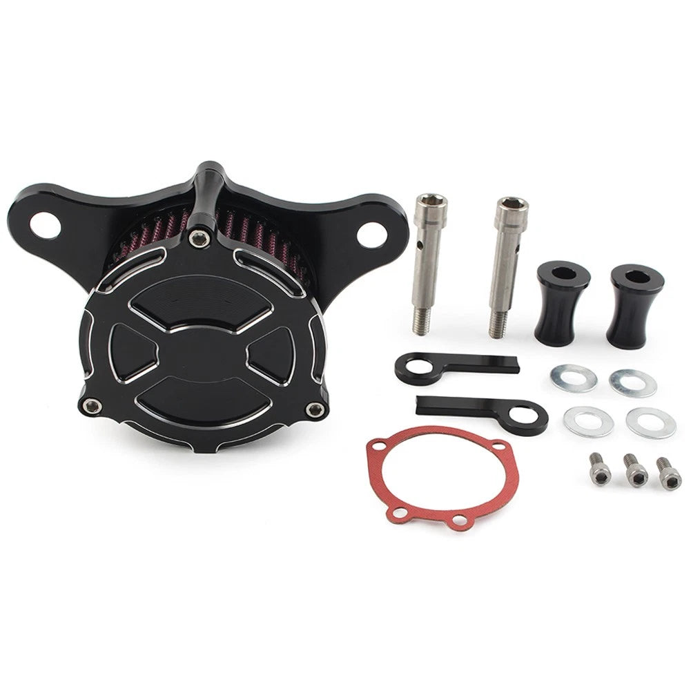 Black Air Cleaner Red Intake Filter Kit For Harley Dyna Softail Road King
