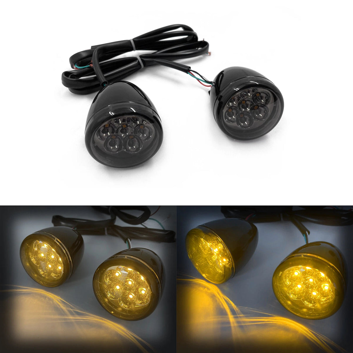 Front Smoke Running Brake Turn Signal Indicator Light for Harley XL 883 1200 (1992–)