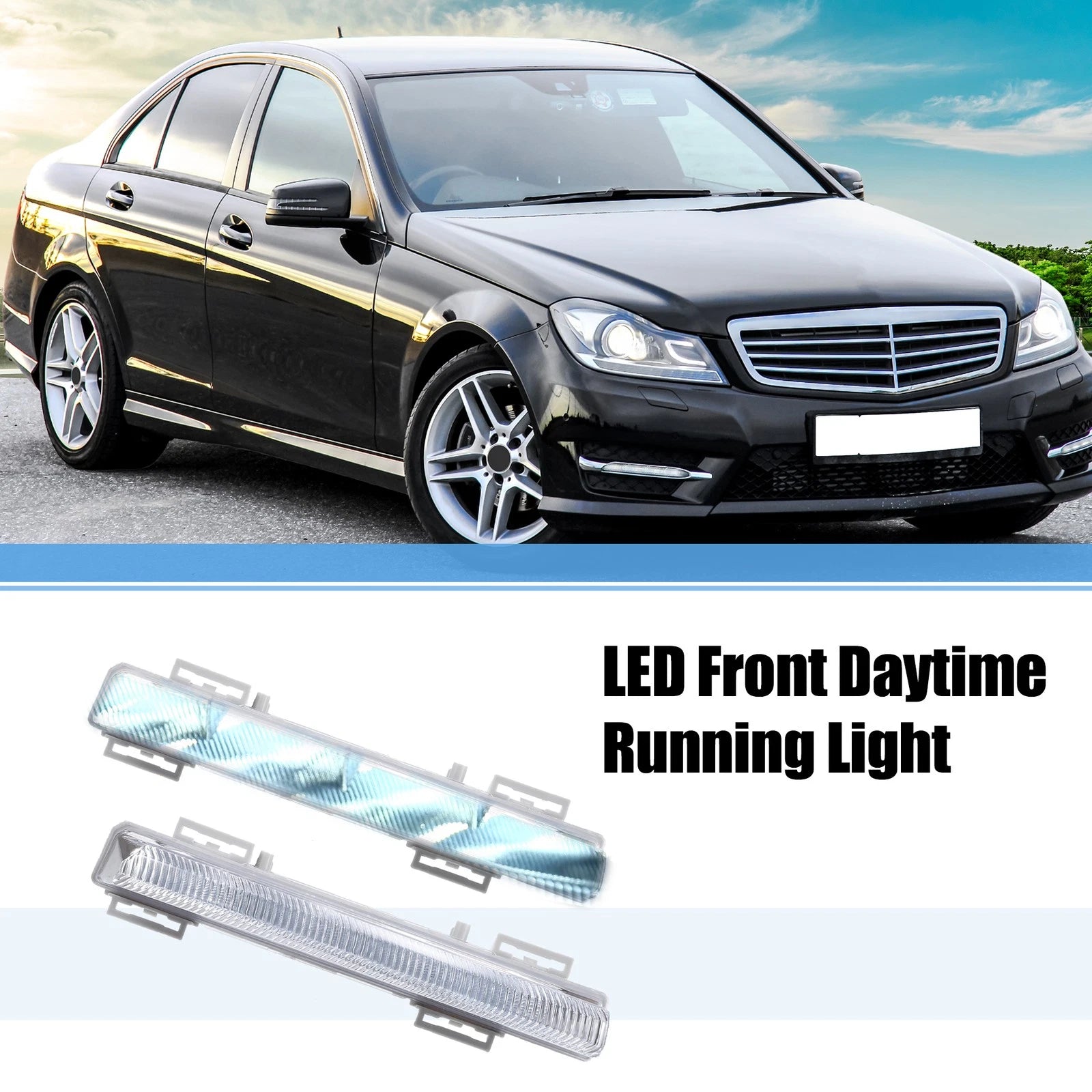 Front LED Daytime Running Fog Light Pair for Mercedes-Benz E-Class (2010–2016)