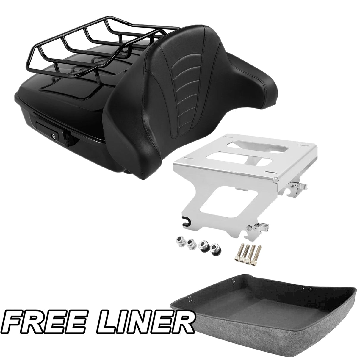 Chopped Trunk Backrest Pad Mount Rack for Harley Low Rider (2018–2025)