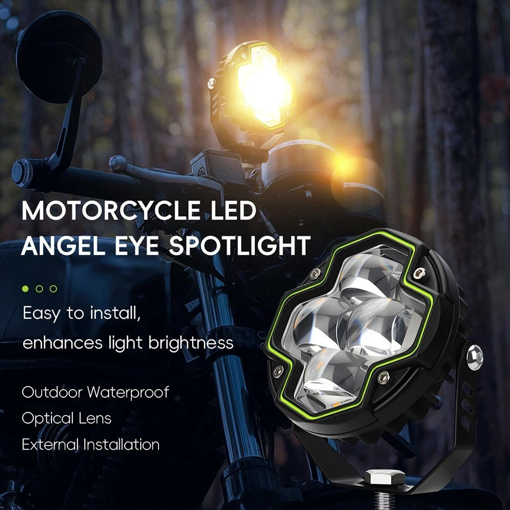 LED Motorcycle Auxiliary Fog Light Headlight Driving Lamp Easy Installation