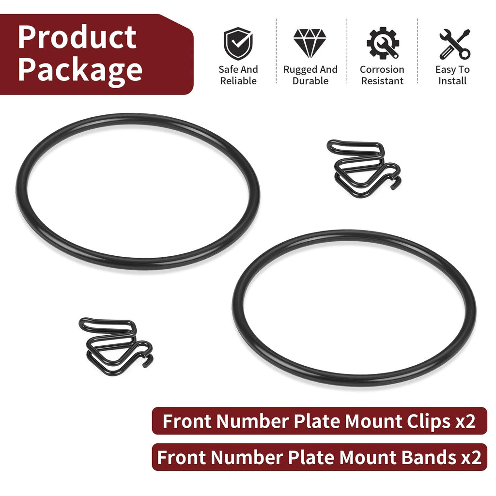 Front Number Plate Mount Clips & Bands for Honda Z50R (1979–1987) 64111-181-000