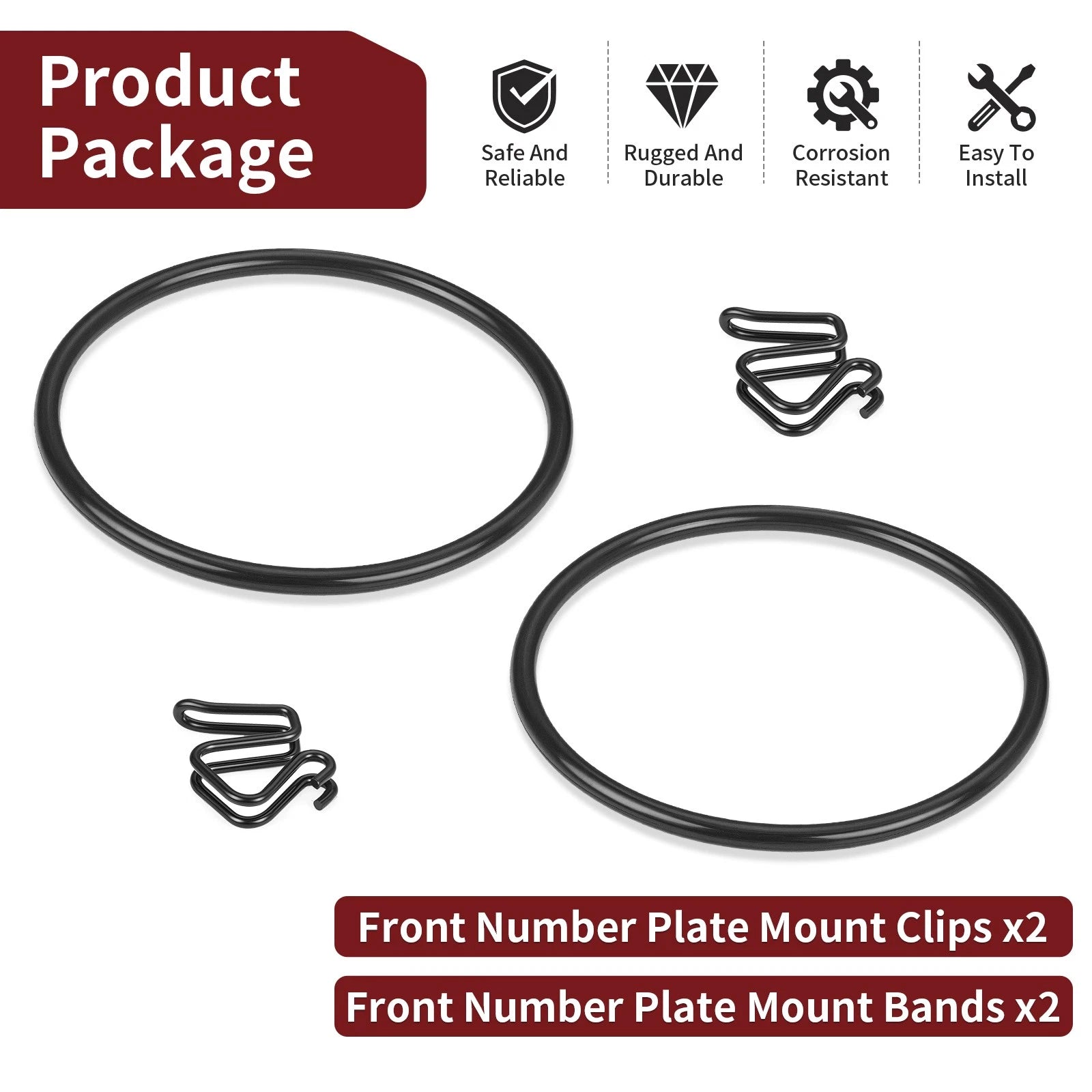 Front Number Plate Mount Clips & Bands for Honda Z50R (1979–1987) 64111-181-000
