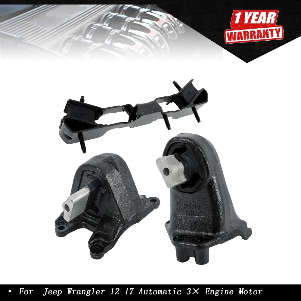 3X Engine Motor Mount & Transmission Mount Set for Jeep Wrangler (2012–2017)