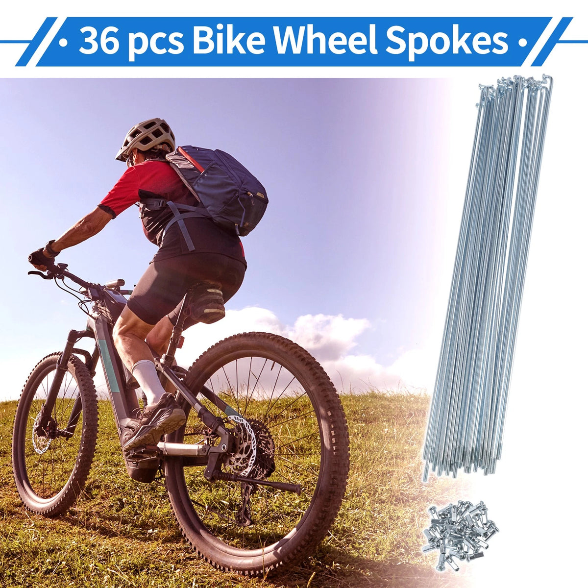 Bicycle Spokes Nipple Set 12G 284mm Carbon Steel Galvanized Universal