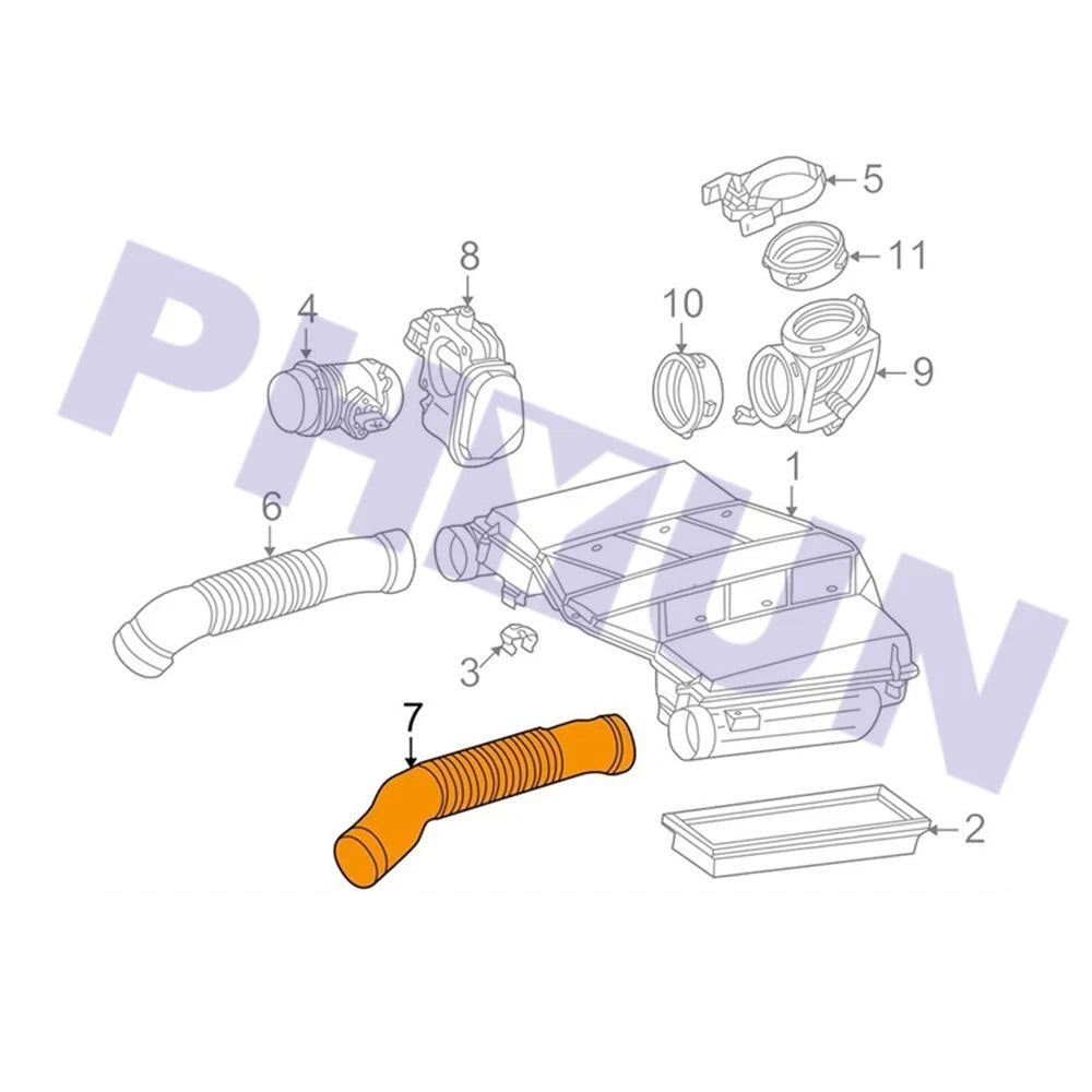 2Pcs Air Intake Hose for Mercedes S500 (2000–2006)