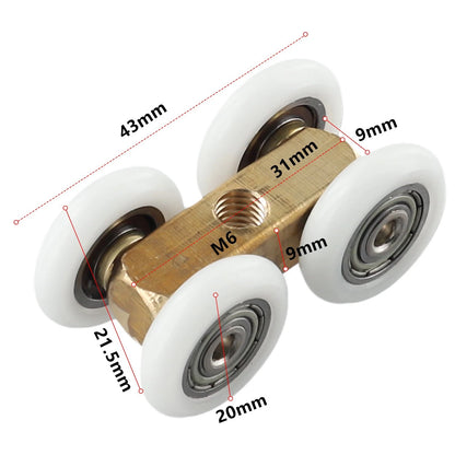 Set of 4 Adjustable Copper Bathroom Rollers (4.4cm x 2.2cm)