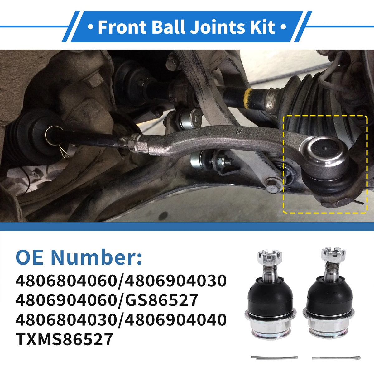 2 Pcs Front Lower Ball Joints Replacement for Toyota Tacoma (2005–2023)