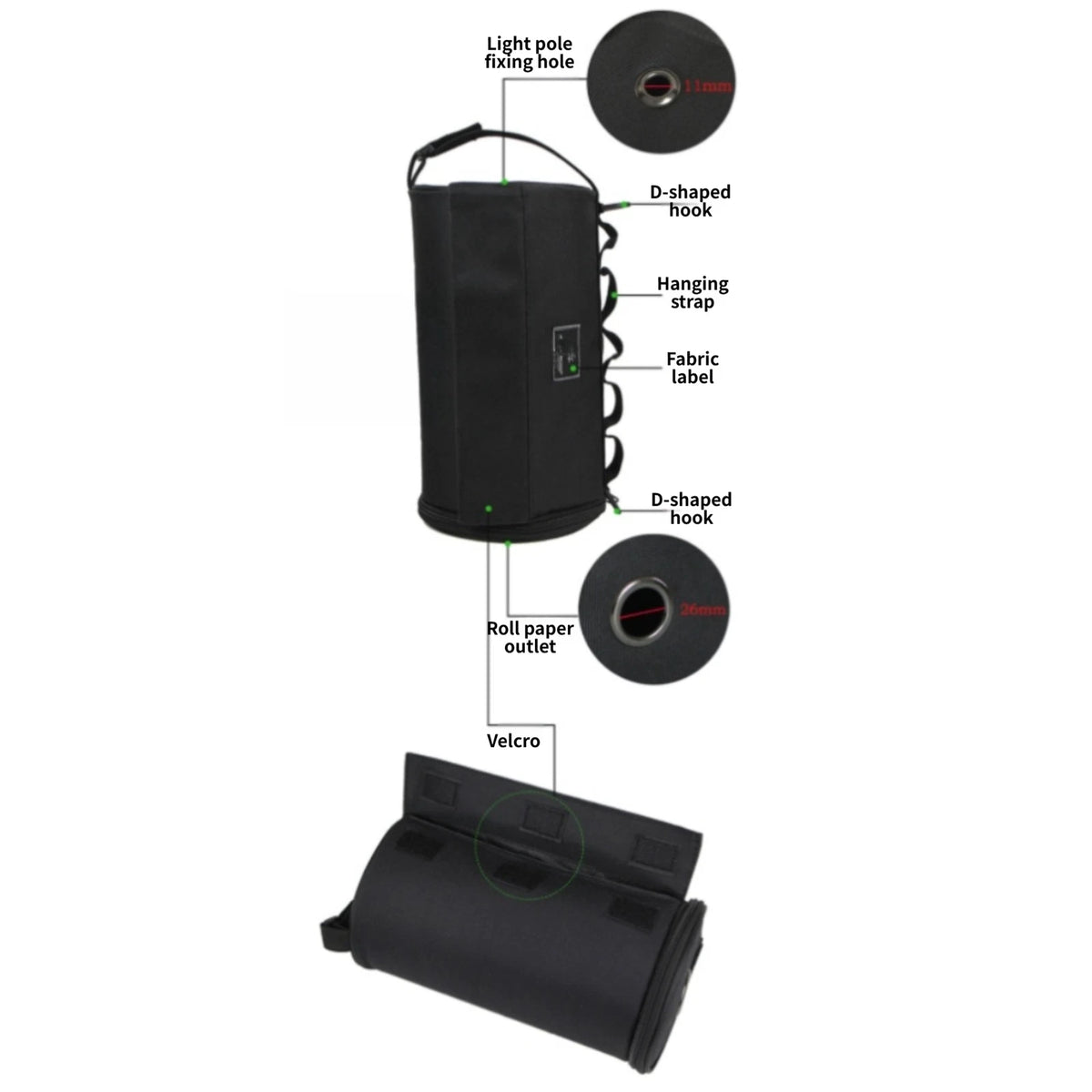 Space-Saving Camping Storage Bag for Kitchen Rolls and Outdoor Essentials