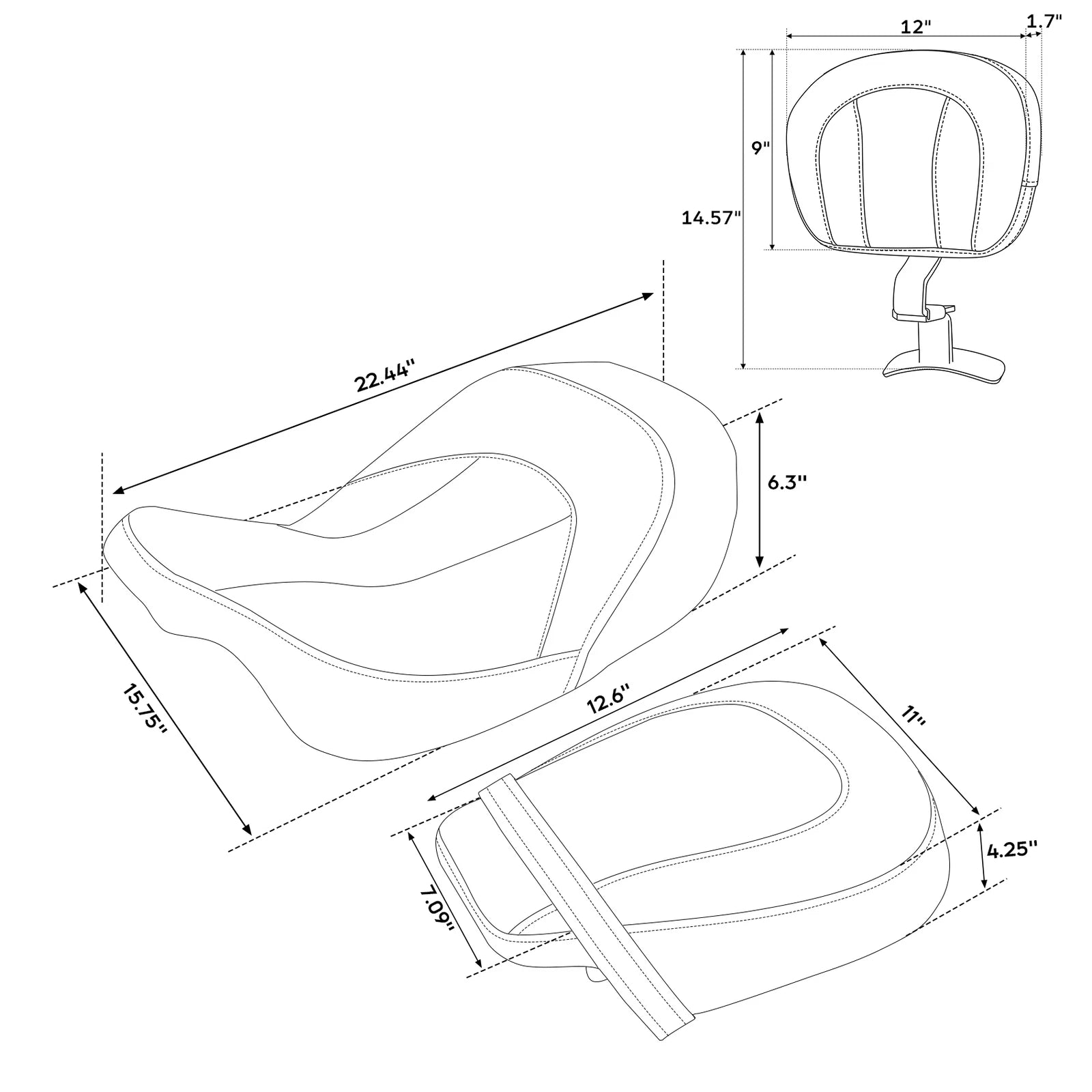 Driver & Passenger Backrest for Harley CVO Road Glide (2009–2023)