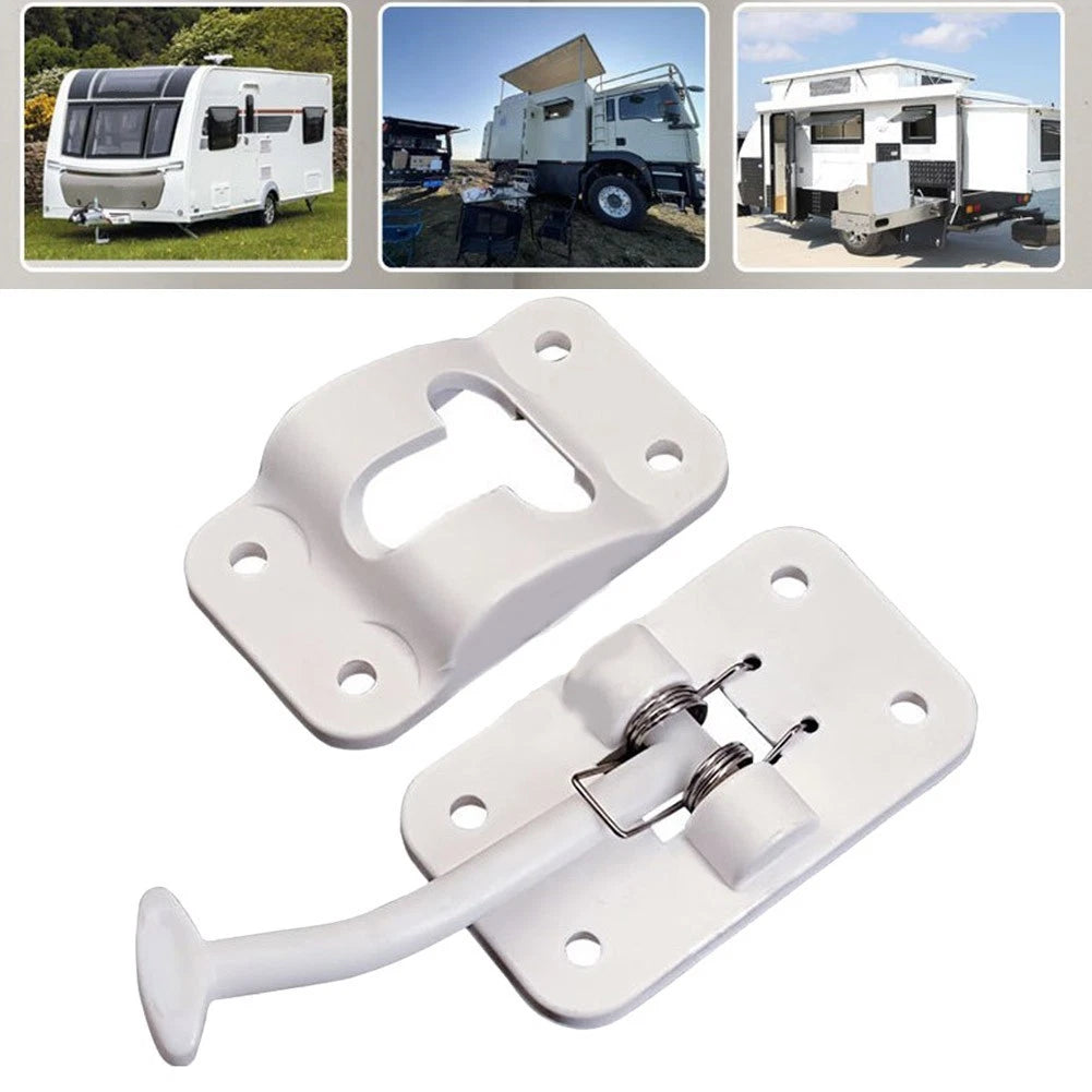 RV Door Catch Latch T Style Holder for Efficient Installation (White)