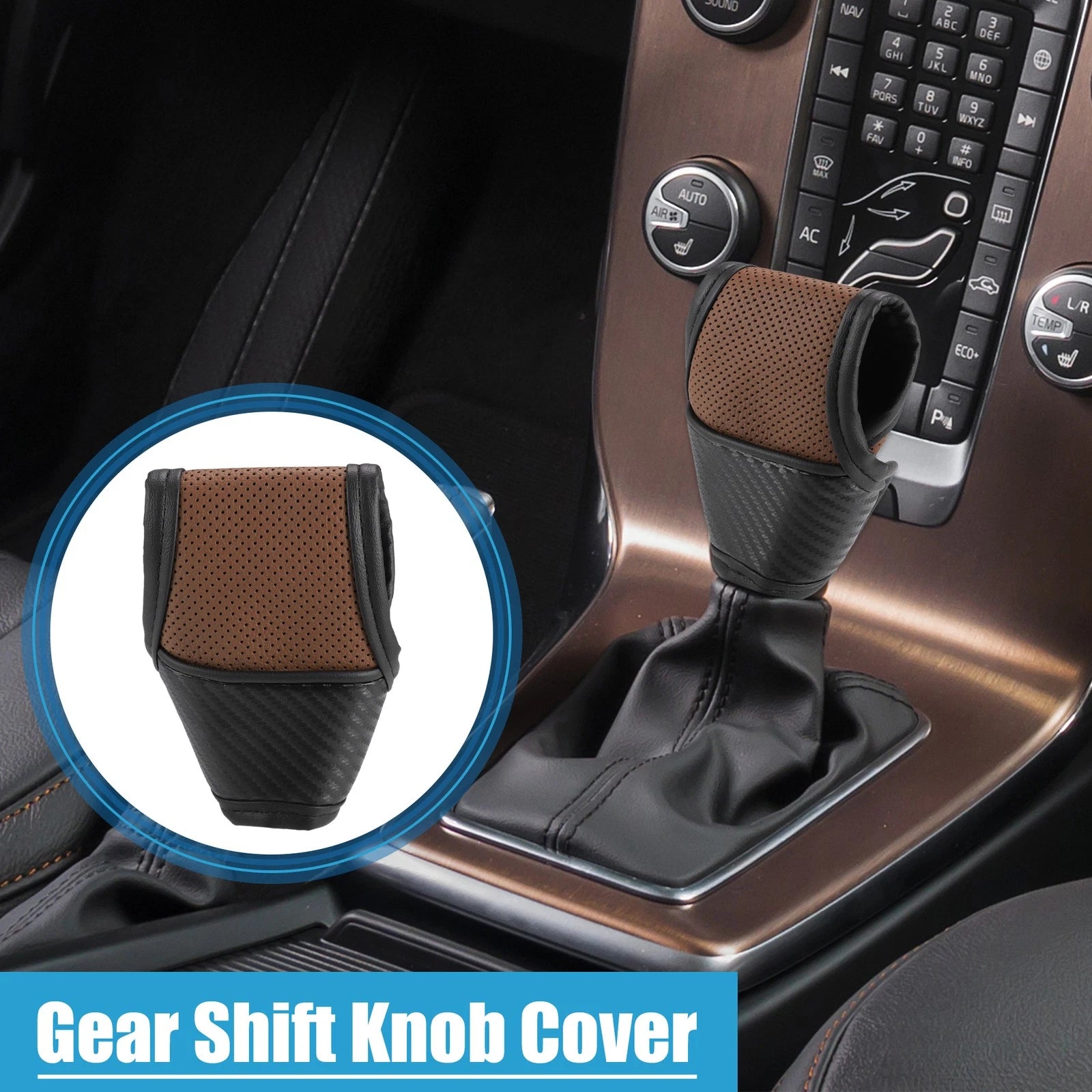 Shift Knob Cover for Universal Vehicles - Carbon Fiber Pattern