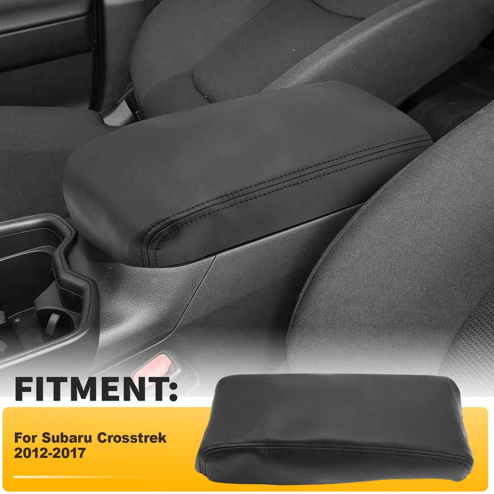Leather Center Console Lid Armrest Cover Replacement for Subaru Crosstrek (2012–2017)