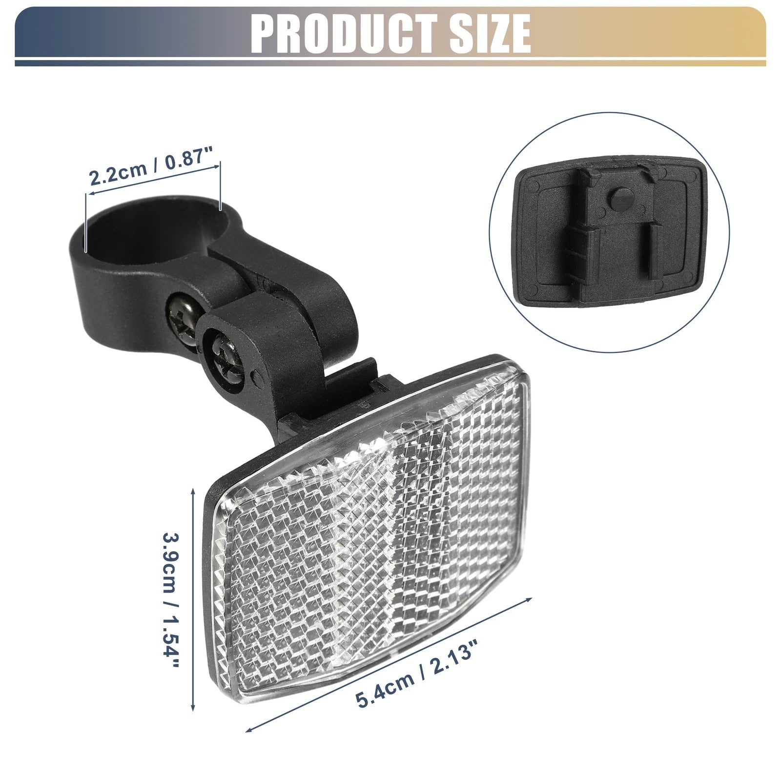Bicycle Warning Reflector 2.13x1.54 Front for Bike Accessories (Any Years)