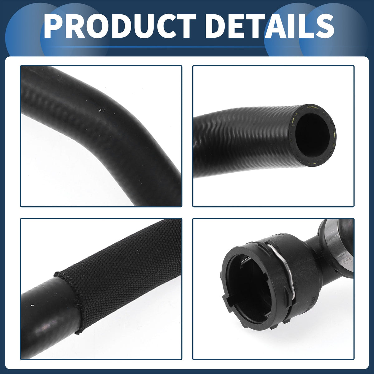 Radiator Hose Replacement for Audi A4 2.0L L4 (2005–2008) Black