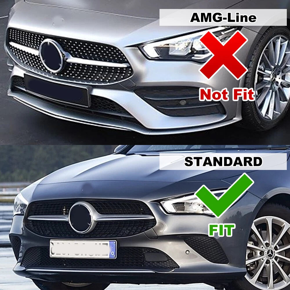 Set of 2 Front Bumper Lower Side Grille Trim for Benz CLA W118 X118 (2019–2023)