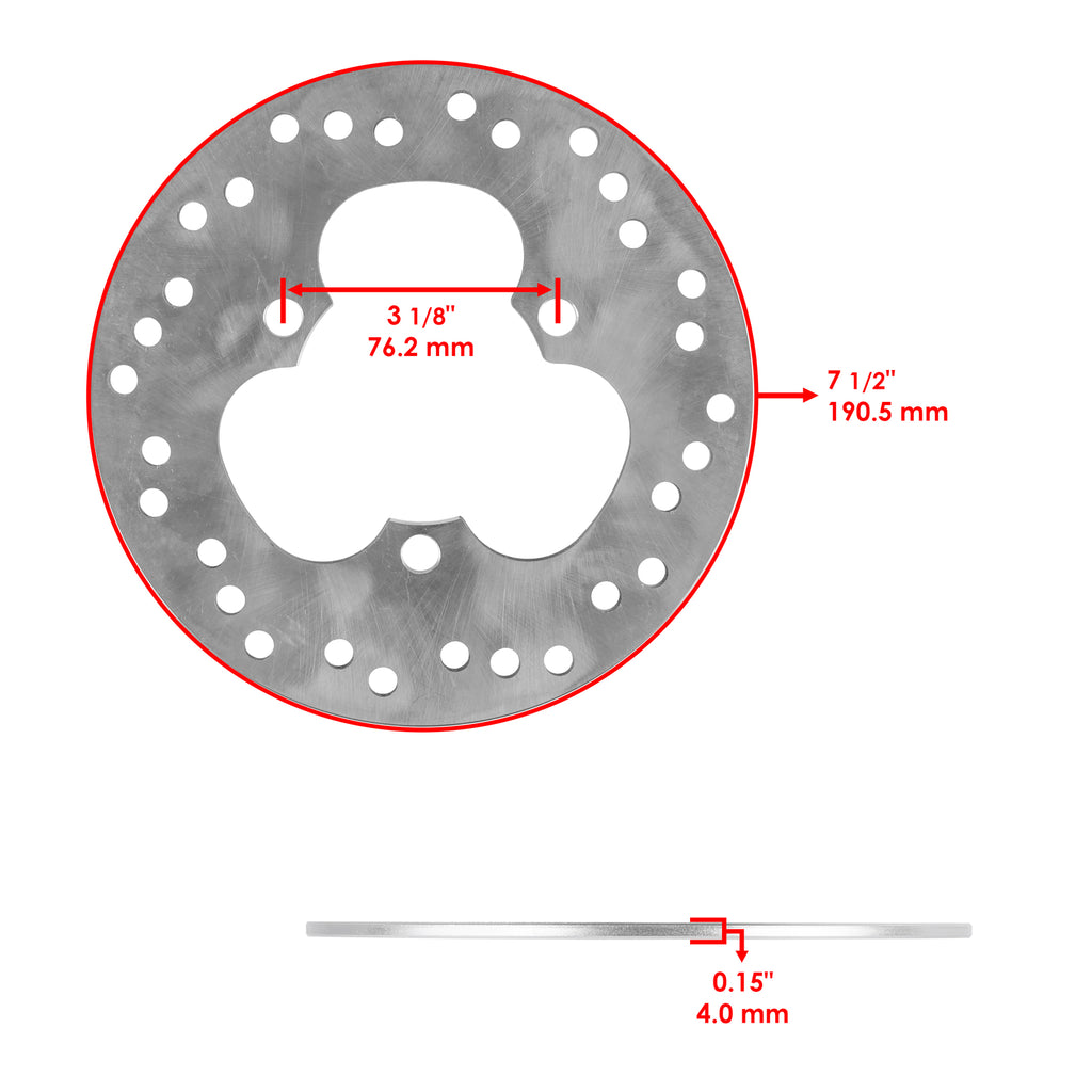 Rear Brake Caliper and Disc Rotor Replacement Kit for Honda TRX450ER (2006–2009)