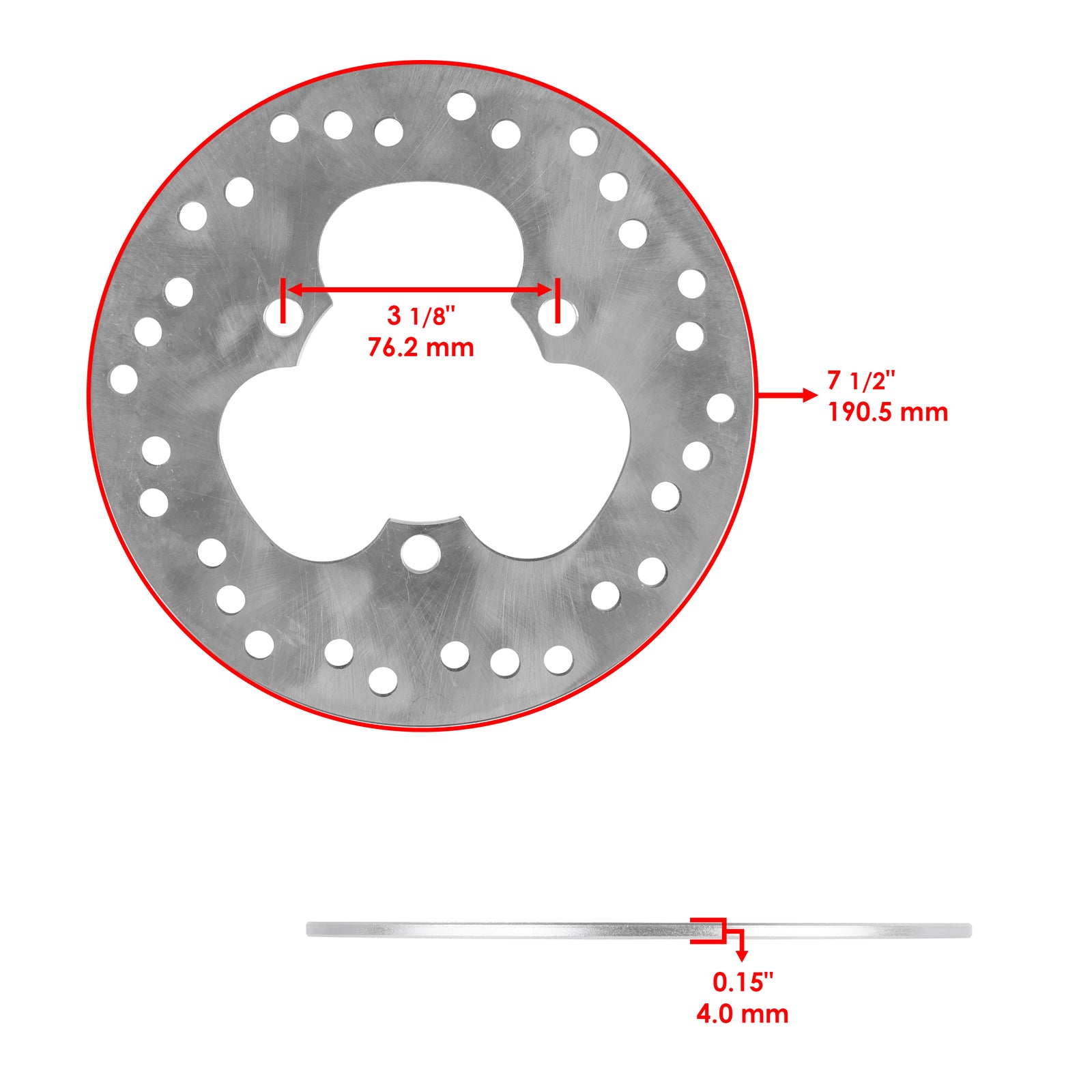 Rear Brake Caliper and Disc Rotor Replacement Kit for Honda TRX450ER (2006–2009)