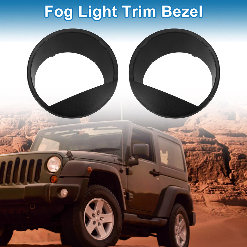 2 Pcs Headlight Trim Bezel for Jeep Wrangler JK (2007–2018)