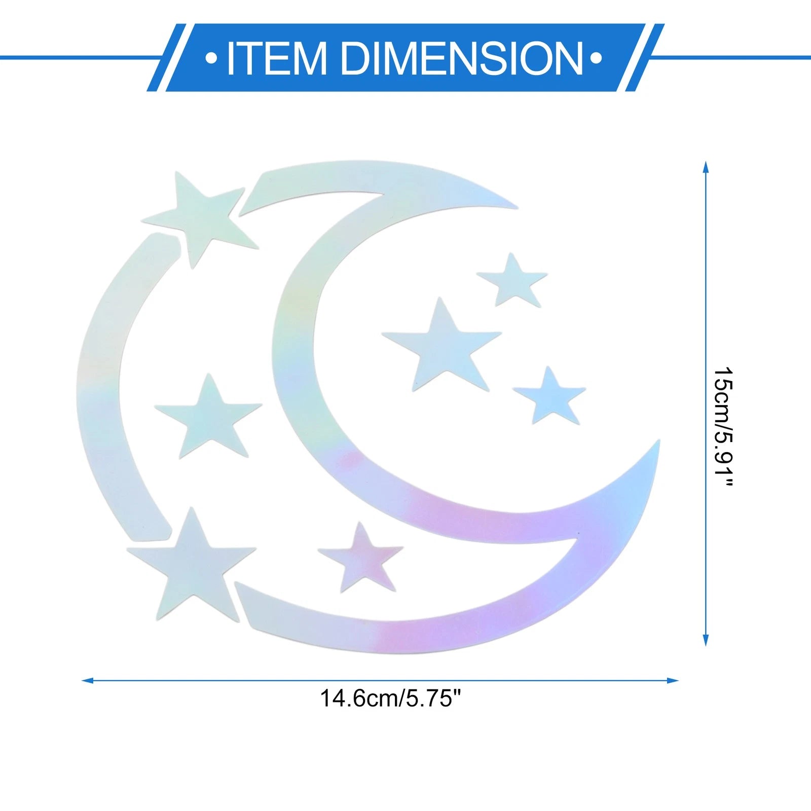 Reflective Bumper Decal for Universal Fit (Colorful Gradient Moon & Stars)