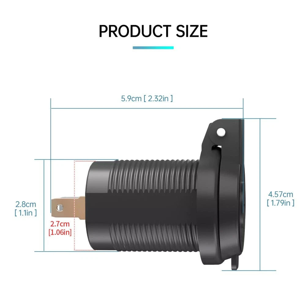 Fast Charger USB Type C QC3.0 PD for Car Cigarette Lighter Socket
