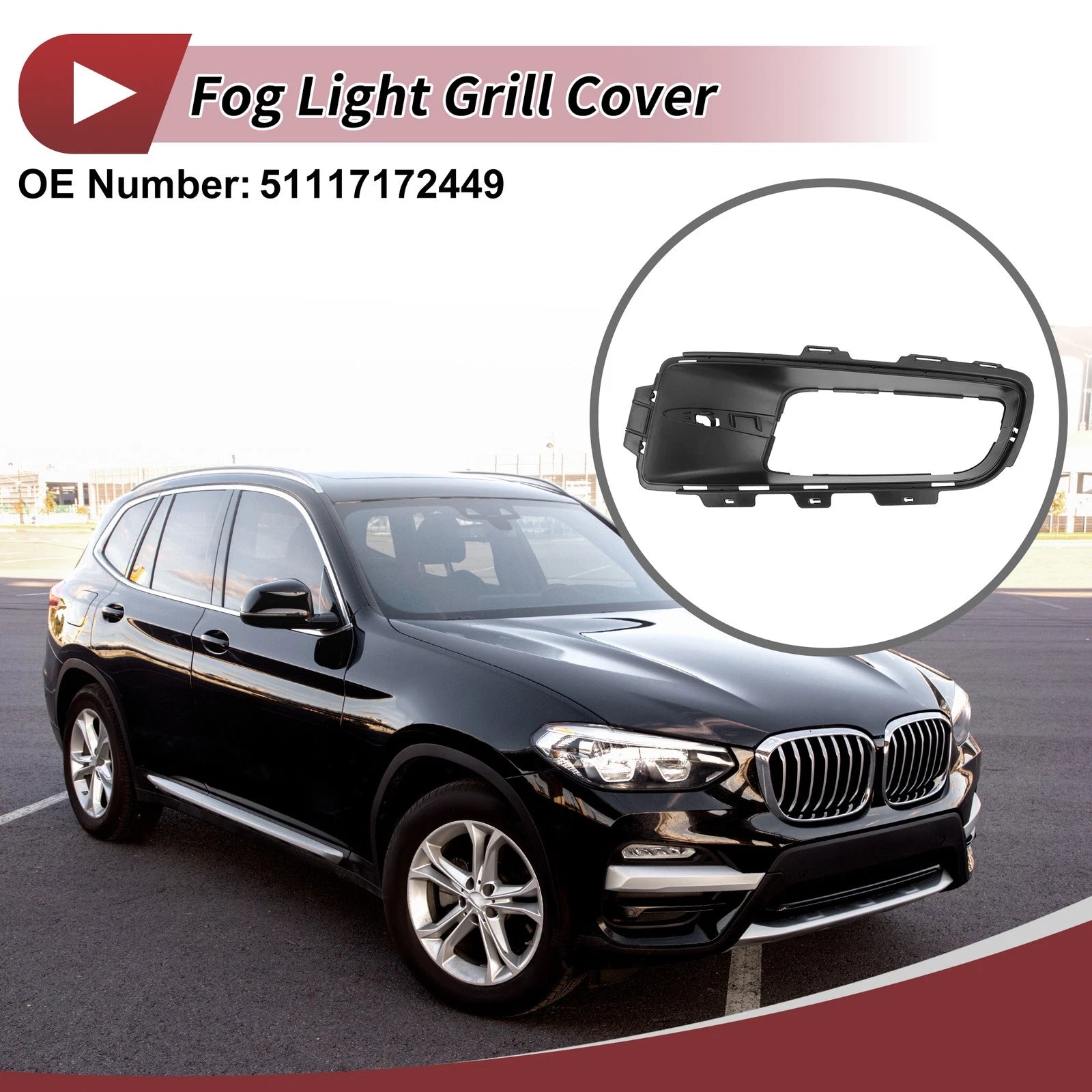 Front Left Fog Light Grill Replacement for BMW X5 (2007–2010)