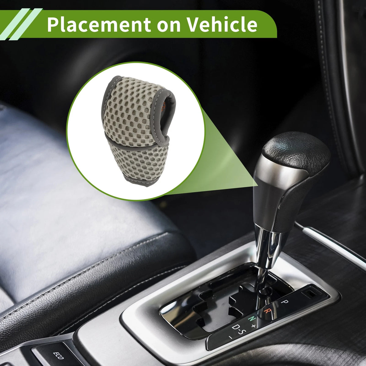 Gear Shift Knob Cover for Universal Car SUV Truck (Manual, Grey Fabric)